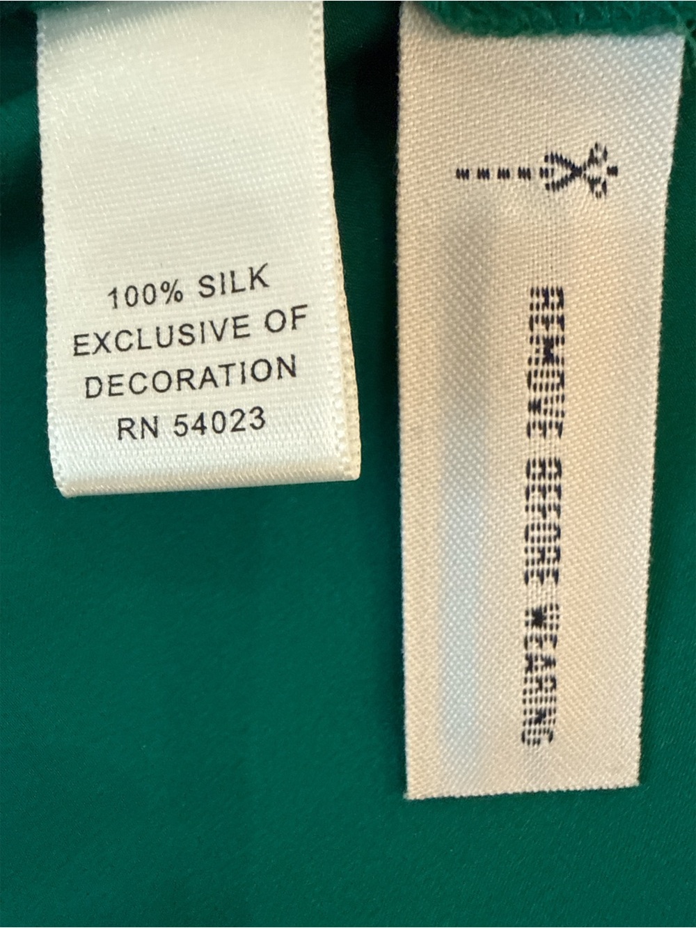 Banana Republic NWT 100% Silk Blouse M Medium Emerald Green Rhinestone Keyhole - Picture 5 of 7